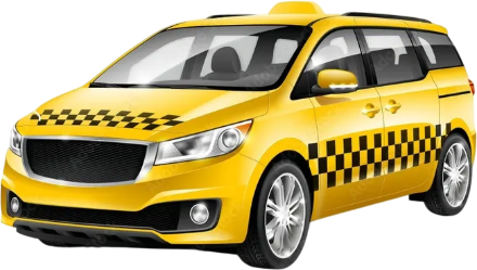 A yellow taxi with a checkered pattern on its sides, designed for urban transportation. --- Crea un texto alternativo para una imagen proporcionando una descripción concisa y relevante que coincida con el contenido y propósito de la imagen. Enfócate en ser breve, típicamente una o dos oraciones son suficientes. Evita información redundante que ya esté presente en el texto acompañante. Si es relevante, especifica si la imagen es una foto, ilustración u otro tipo de imagen. Ajusta la descripción según el uso y contexto de la imagen, y evita usar frases como "imagen de" o "foto de". Termina el texto alternativo con un punto para mejor legibilidad y omite el atributo title para mejorar la accesibilidad y experiencia del usuario. Manténlo corto y conciso y usa español sencillo.